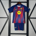 KIDS BARCELONA 2025-26 HOME JERSEY KIT FAN VERSION