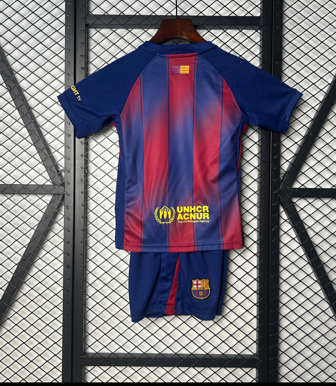 KIDS BARCELONA 2025-26 HOME JERSEY KIT FAN VERSION