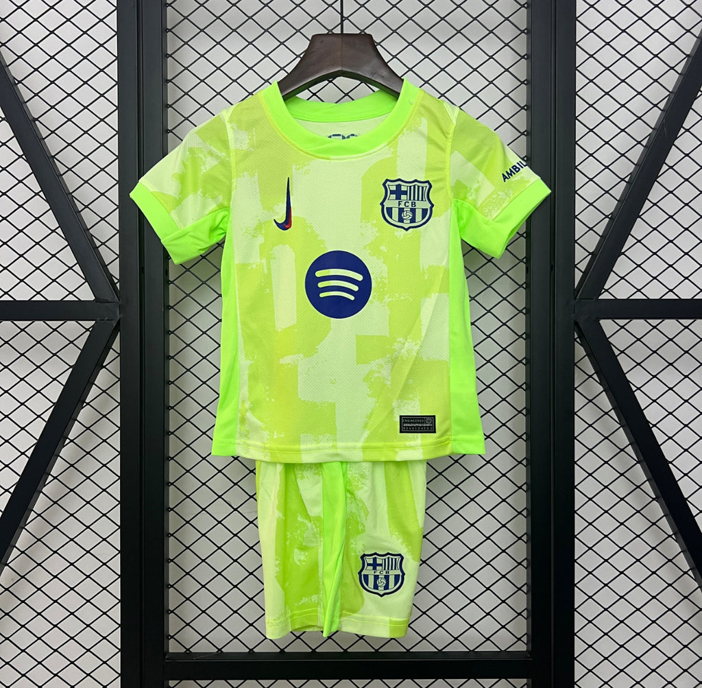 KIDS BARCELONA 2024-25 THIRD AWAY JERSEY KIT FAN VERSION