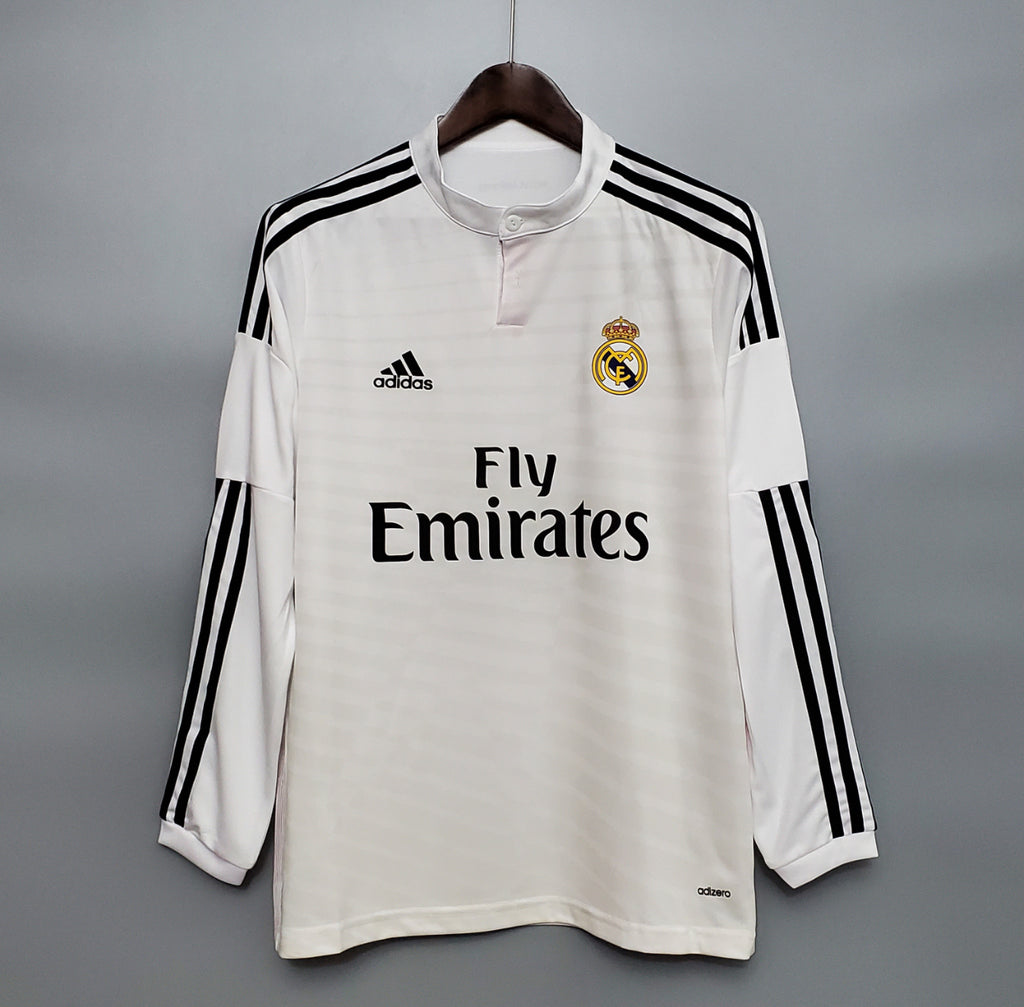 RETRO REAL MADRID 2014-15 HOME JERSEY LONG SLEEVE FAN VERSION
