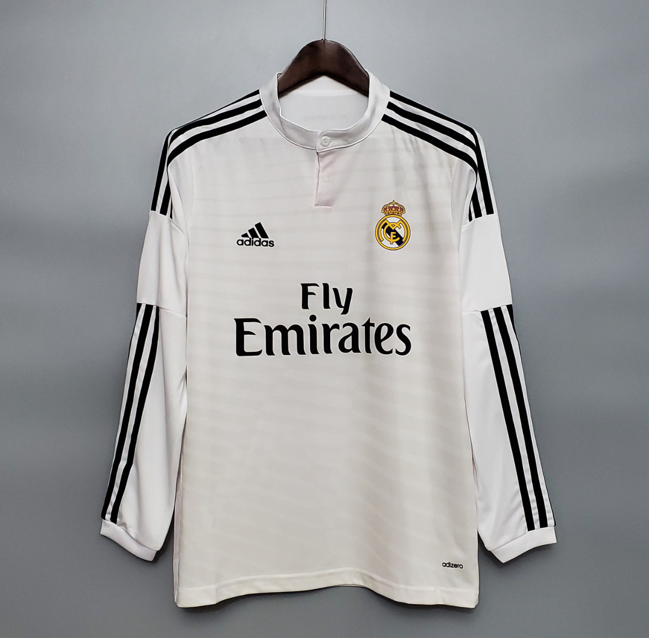 RETRO REAL MADRID 2014-15 HOME JERSEY LONG SLEEVE FAN VERSION