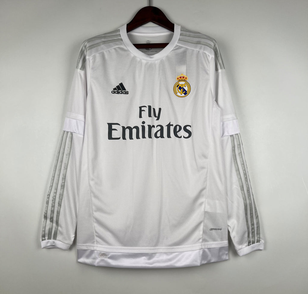 RETRO REAL MADRID 2015-16 HOME JERSEY LONG SLEEVE FAN VERSION