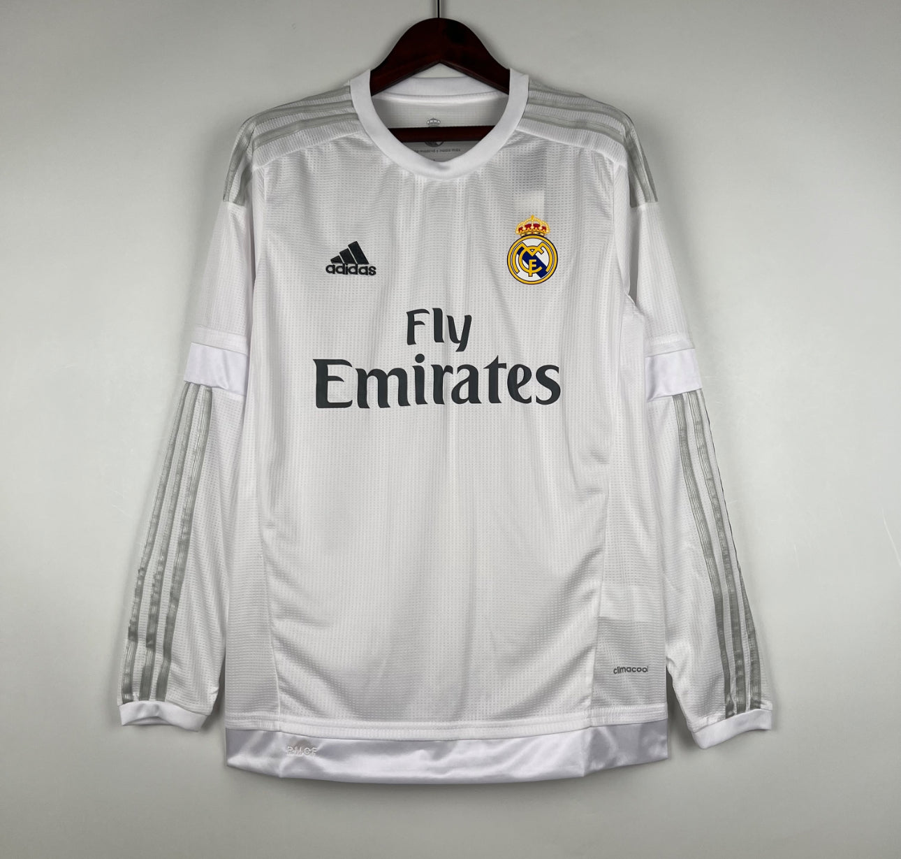 RETRO REAL MADRID 2015-16 HOME JERSEY LONG SLEEVE FAN VERSION