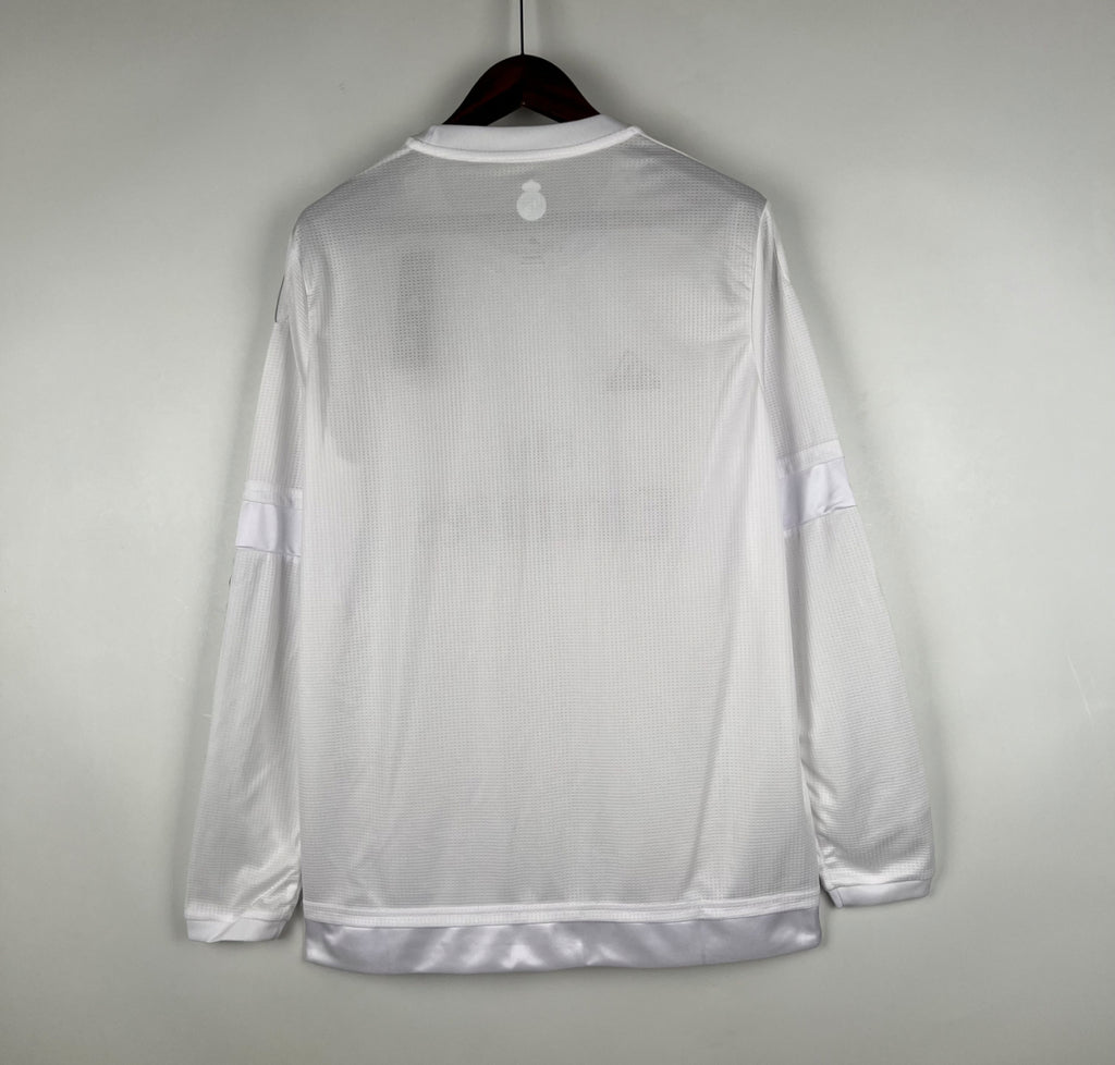 RETRO REAL MADRID 2015-16 HOME JERSEY LONG SLEEVE FAN VERSION