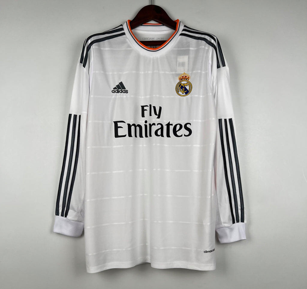 RETRO REAL MADRID 2013-14 HOME JERSEY LONG SLEEVE FAN VERSION