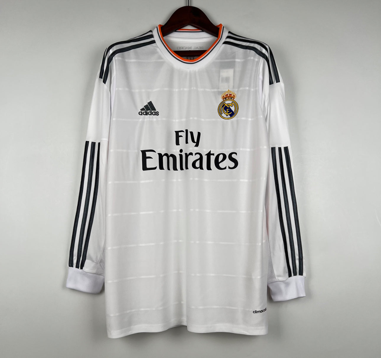 RETRO REAL MADRID 2013-14 HOME JERSEY LONG SLEEVE FAN VERSION