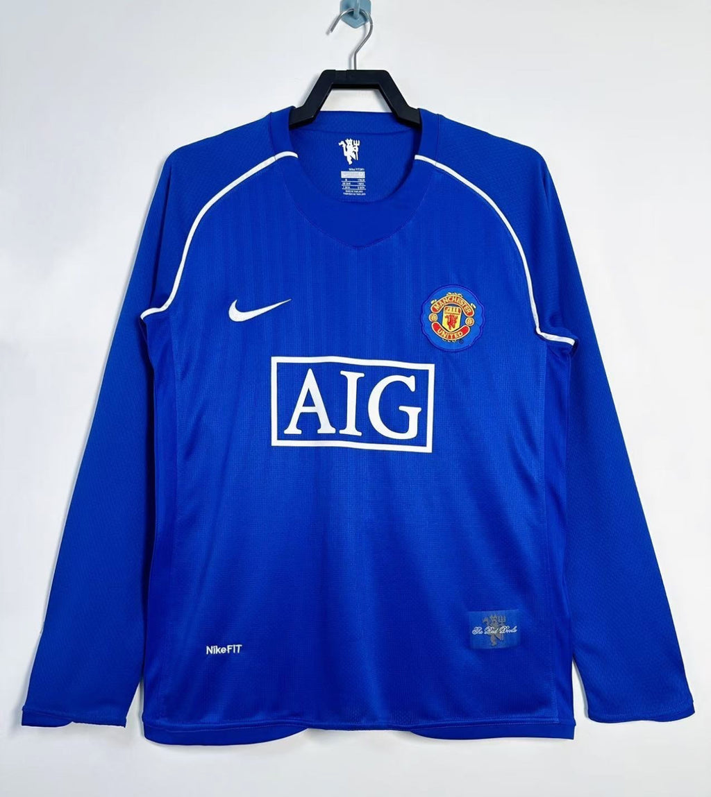 RETRO MANCHESTER UNITED 2007-08 AWAY JERSEY LONG SLEEVE FAN VERSION