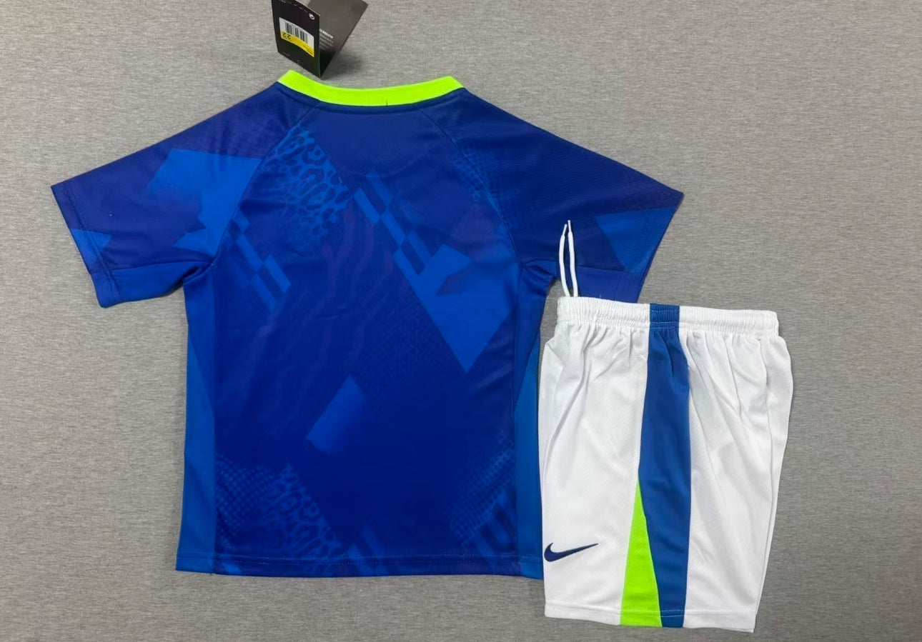 BRAZIL 2026 AWAY KIDS JERSEY SET