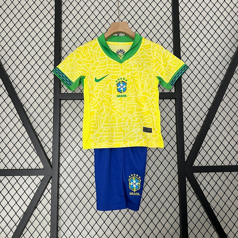 2024 Kids Brazil Jersey Kit Fan Version