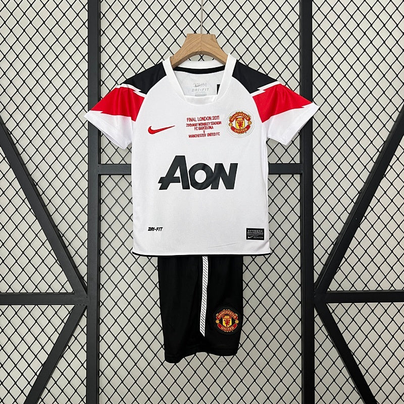 Kids Manchester United 2010/11 Champions League Away Jersey Kit Fan Version