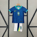 2024 Kids Brazil Away Jersey Kit Fan Version