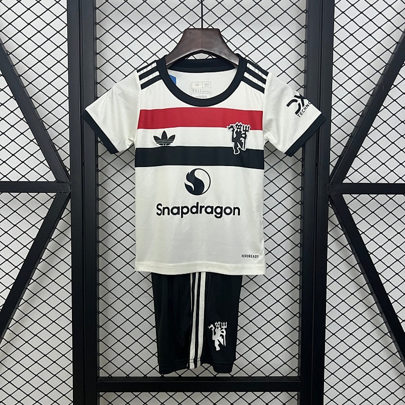 2024/25 Kids Manchester United Third Away Jersey Kit Fan Version
