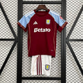 2025/26 Kids Aston Villa Home Jersey Kit Fan Version