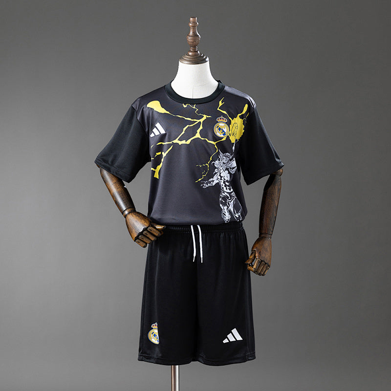 Real Madrid 2025/26 Avengers - Pre-Match(Black) Kids Kit Jersey