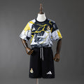 Real Madrid 2025/26 Avengers - Pre-Match (Black and White) Kids Kit Jerseys