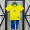2025 Kids Brazil Home Jersey Set Fan Version