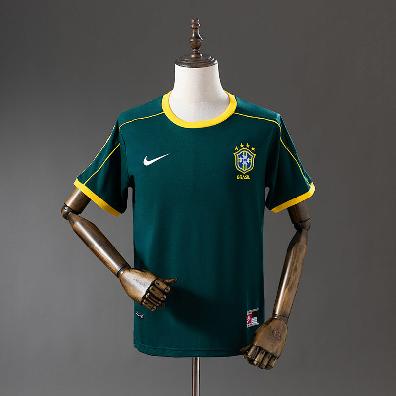 Retro Goalkeeper Brazil 1998 Dark Green Fan Version