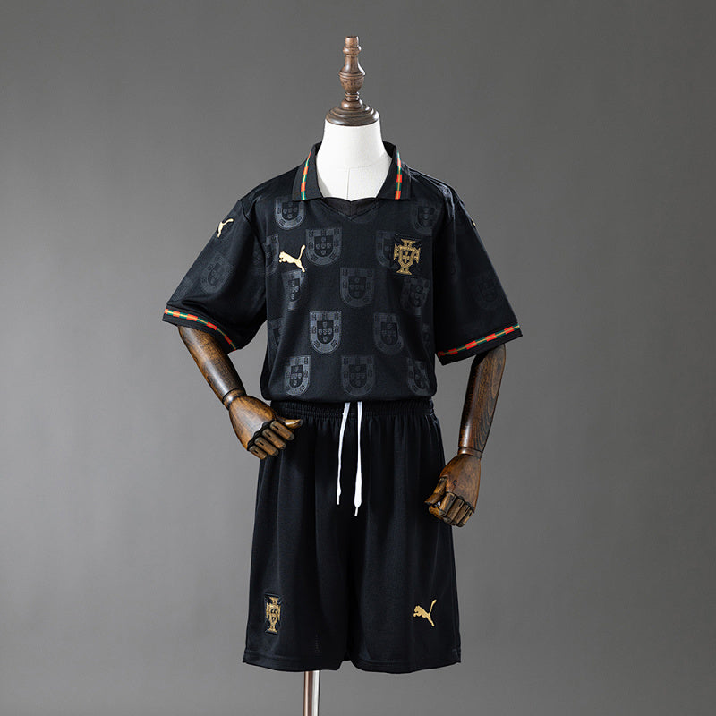 Portugal 2026 Black Kids Kit Jersey Fan Version