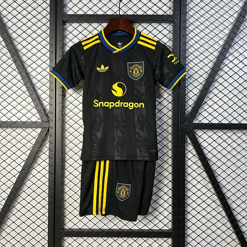 2025/26 Kids Manchester United Third Away Jersey Kit Fan Version