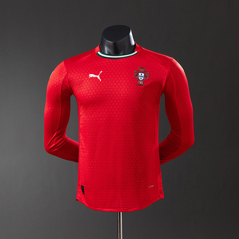 Portugal 2025 Home Long Sleeve Player Version Jersey