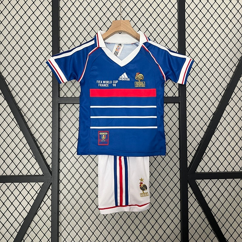 Kids France 1998 Home Jersey Kit Fan Version