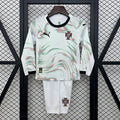 2025 Kids Portugal Away Jersey Kit Long Sleeve