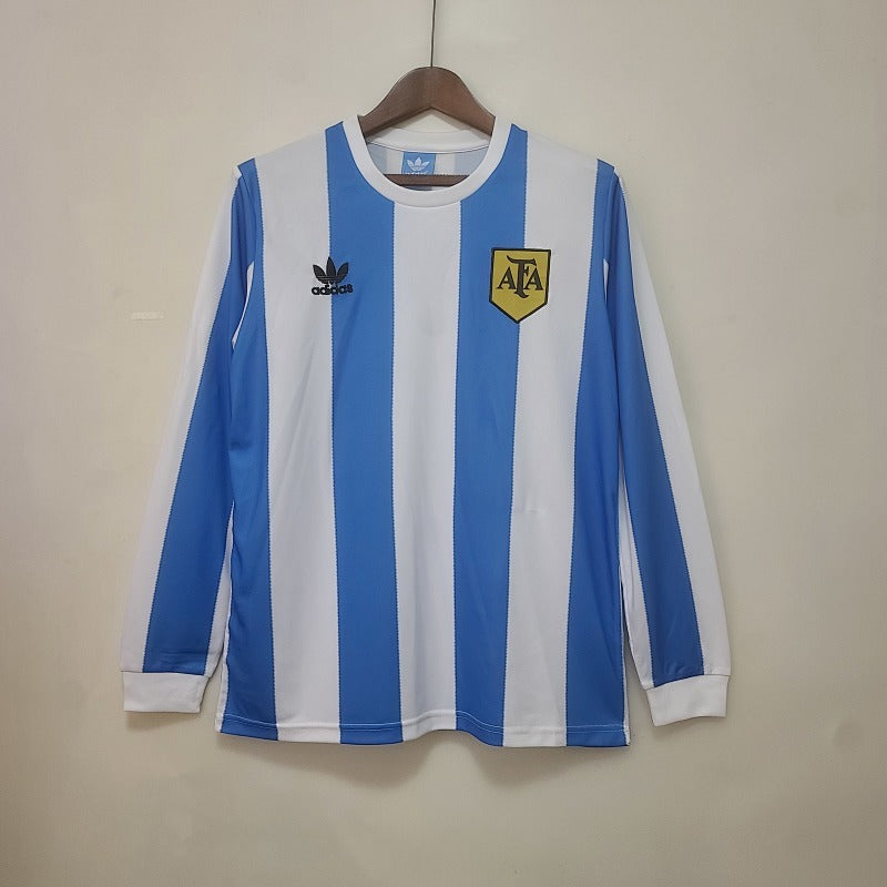 Retro 1978 Long Sleeve Argentina Home Fan Version