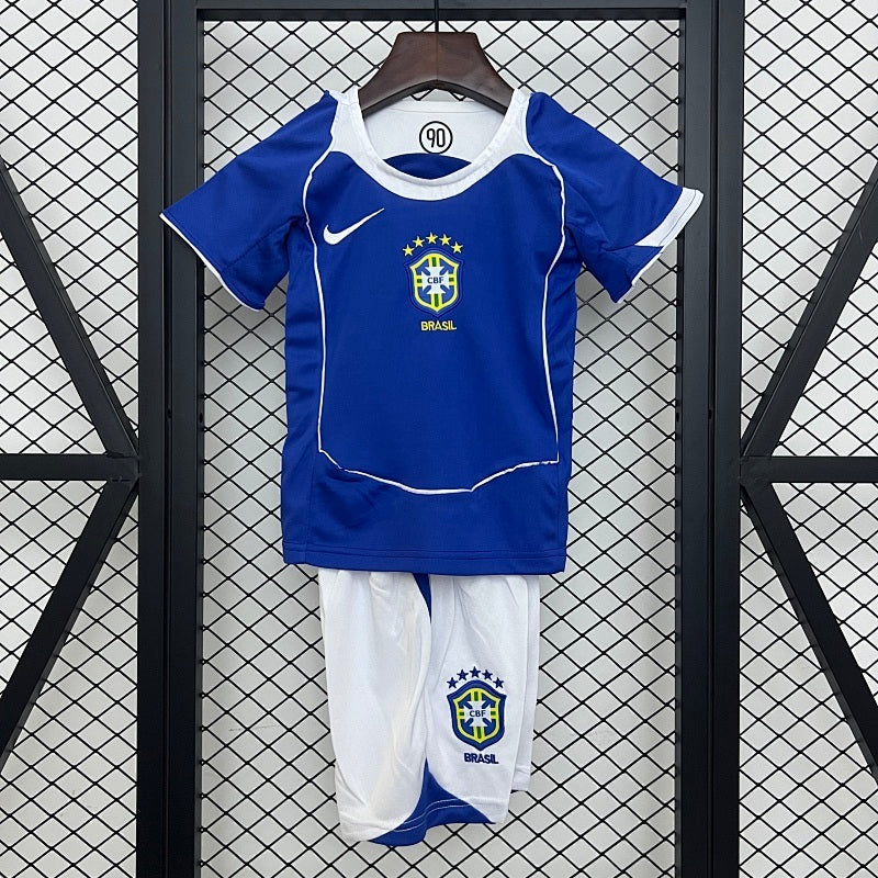 Kids Brazil 2004 Away Jersey Kit