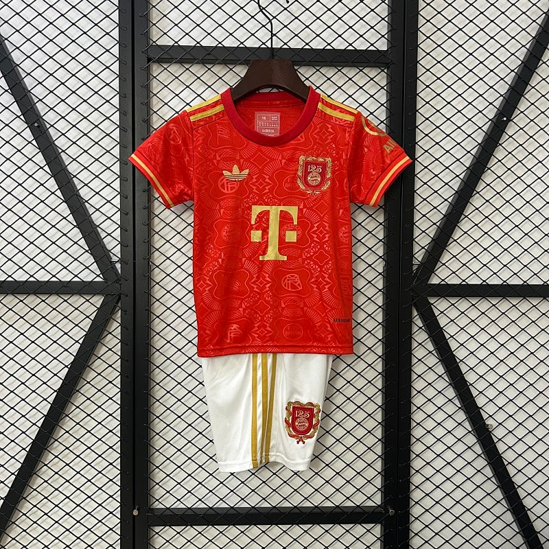 2025/26 Kids Bayern Munich 125th Anniversary Jersey Kit Fan Version