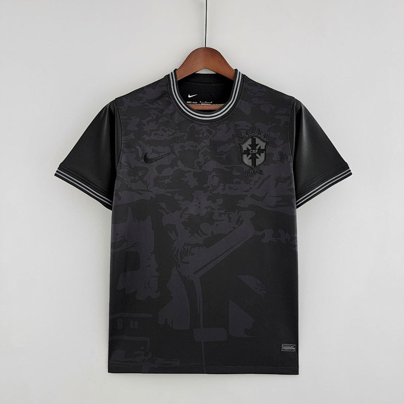 2022 Brazil All Black Jersey Fan Version