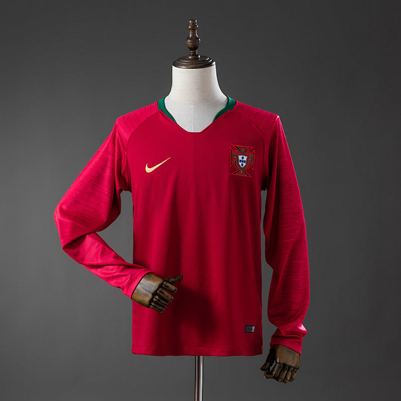 Portugal 2018 Home Long-Sleeved Retro Jersey Fan Version