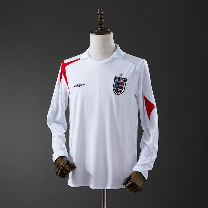 Retro Long Sleeve England 2006 Home Jersey Fan Version