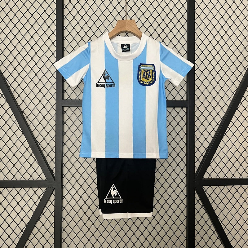Kids Argentina 1986 Home Jersey Set Fan Version