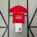 Kids Manchester United 2007/08 UEFA Champions League Home Jersey Kit Fan Version