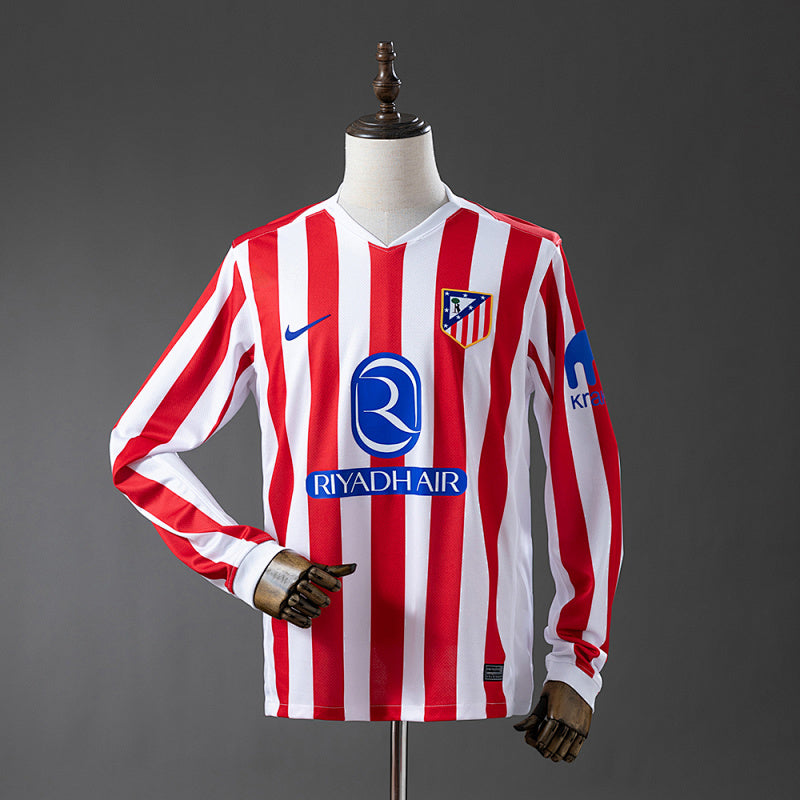 Atletico Madrid 2025/26 Home Long-Sleeved Jersey Fan Version