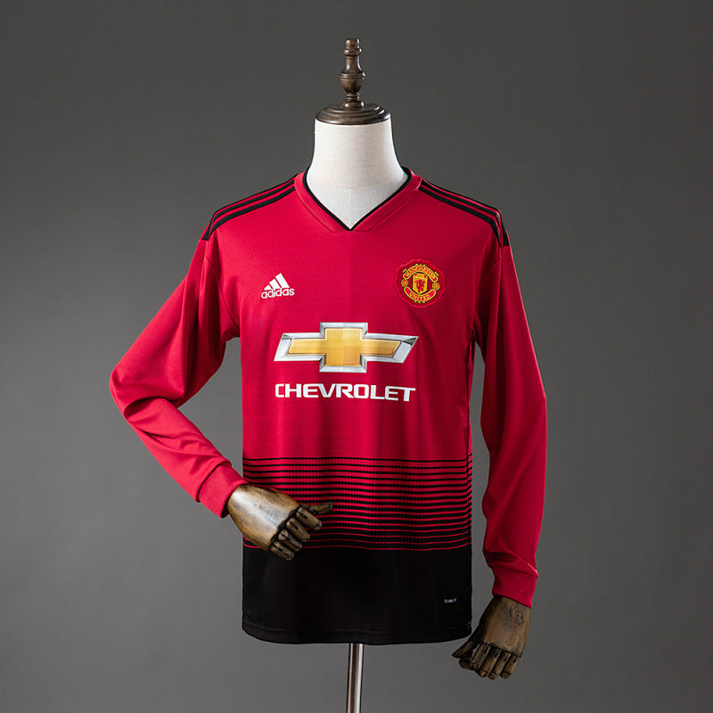 Manchester United 2018/19 Home Long-Sleeve Retro Jersey Fan Version