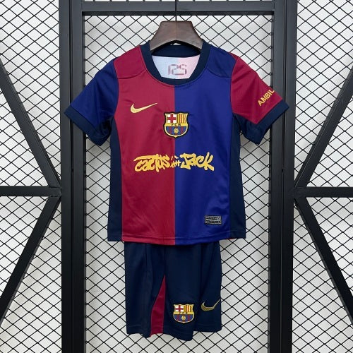 2025/26 Kids Barcelona Home Jersey X Travis Scott