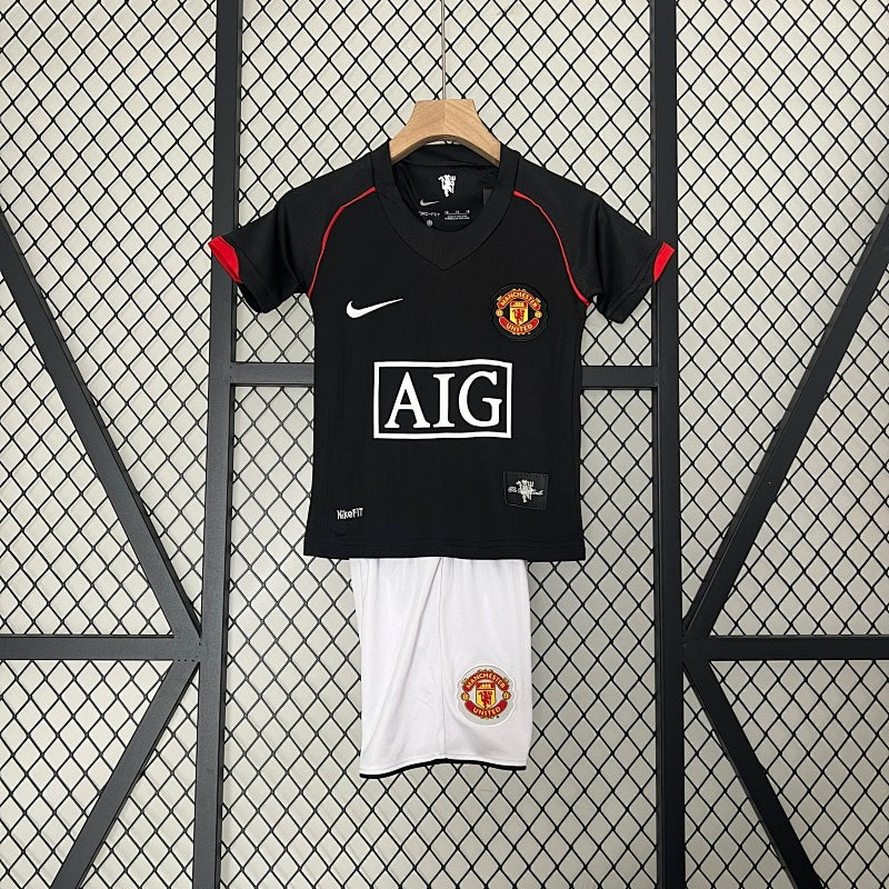 Kids Manchester United 2007/08 Black Jersey Kit Fan Version