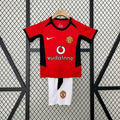 Kids Manchester United 2002/04 Home Jersey Kit Fan Version