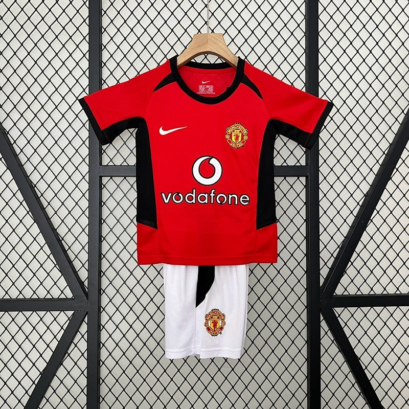 Kids Manchester United 2002/04 Home Jersey Kit Fan Version