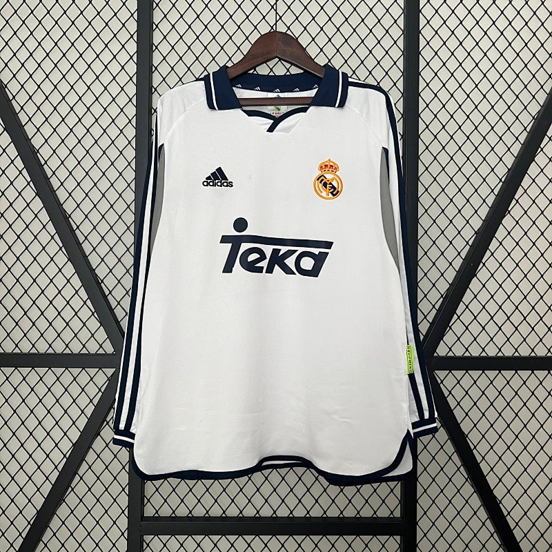 Retro Long Sleeve Real Madrid 2000/01 Home Jersey