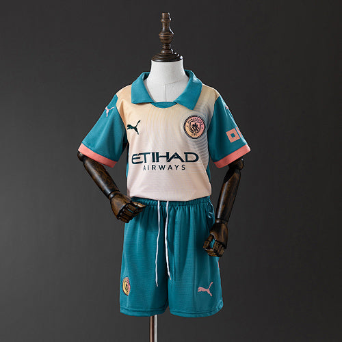 Manchester City 2024/25 Fourth Away kids kit Jersey Fan Version