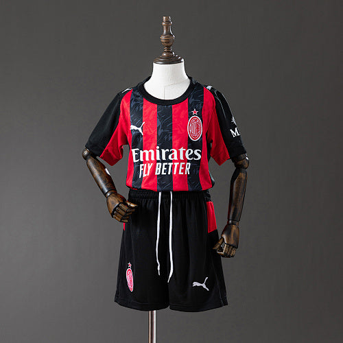 2025/26 Kids AC Milan Home Jersey Kit Fan Version