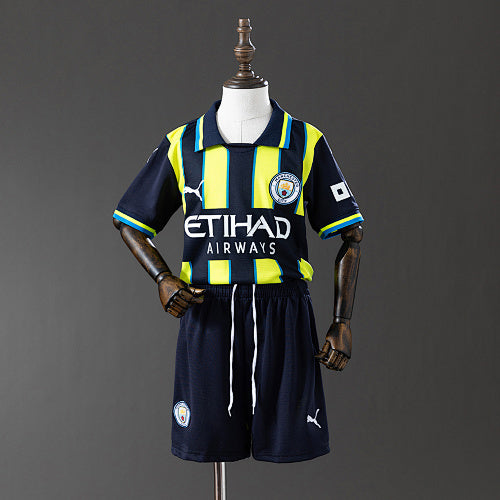 2024/25 Kids Manchester City Away Jersey Kit Fan Version