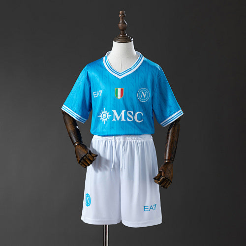 Napoli 2025/26 Home Kids Kit Jersey Fan Version
