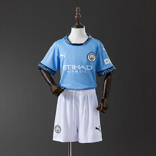 Manchester City 2024/25 Home Kids Kit Jersey Fan Version