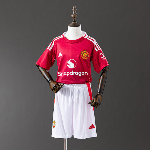 Manchester United 2025/26 Home Kids Kit Jersey Fan Version
