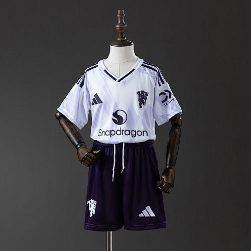 2025/26 Kids Manchester United Away Jersey Kit Fan Version