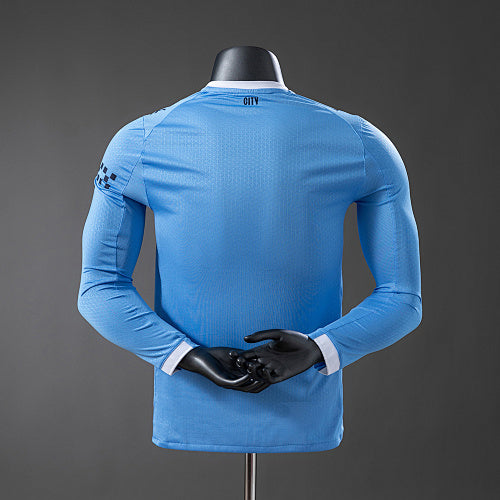 Manchester City 2025/26 Home Long-Sleeve Player Version Jersey