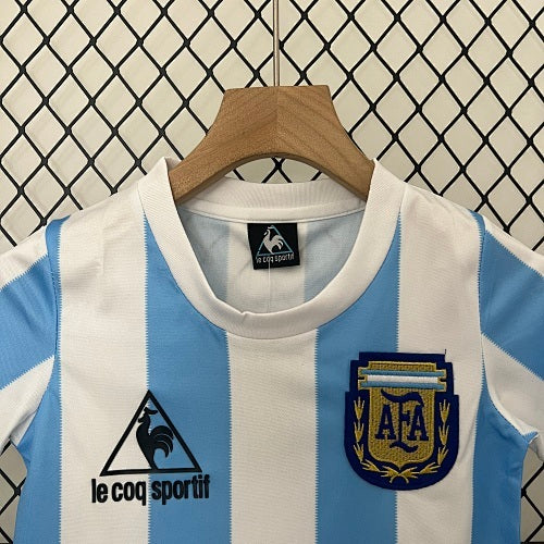 Kids Argentina 1986 Home Jersey Set Fan Version